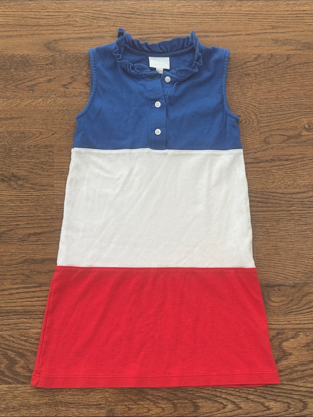 Little English Color Block Hastings Polo Dress- Blue White Red